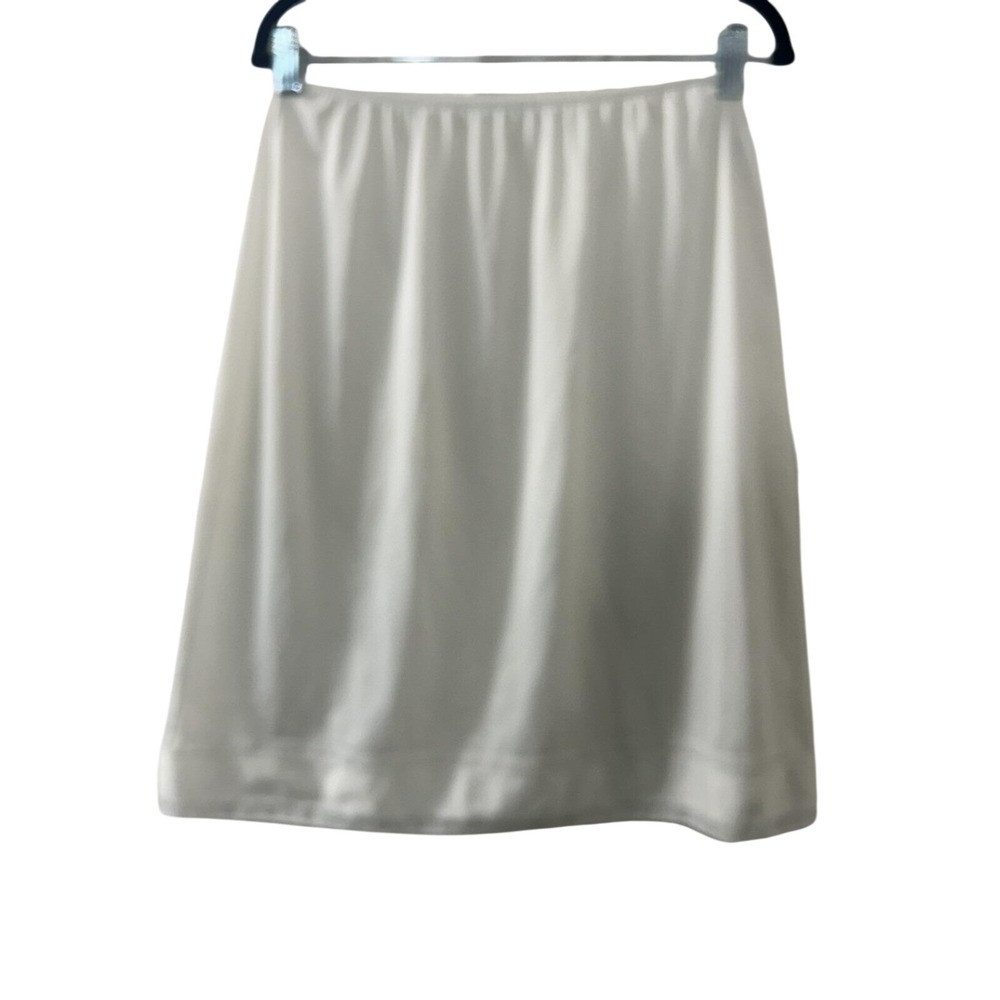 Vintage Sears White Lace Trim Half Slip Skirt Nylon Underskirt Large Coquette
